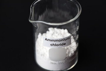 ammmonium chloride in glass, chemical in the laboratory