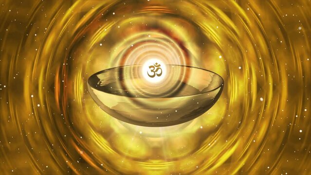 golden Tibetan Bowls with omm symbol
