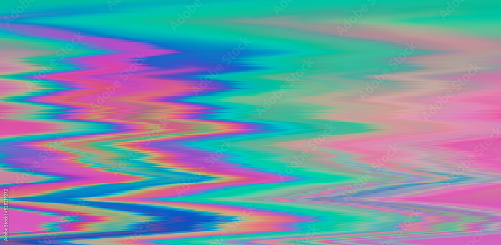 Poster Glitched and distorted background with pixel sorting effect. Analog TV or computer screen.