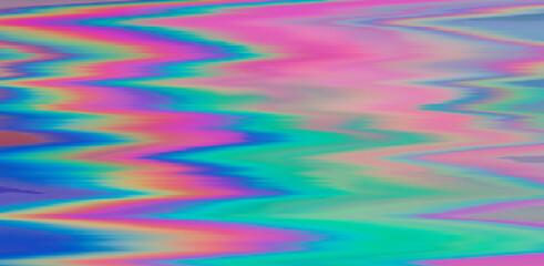Glitched and distorted texture of a broken computer screen. Holographic psychedelic texture.
