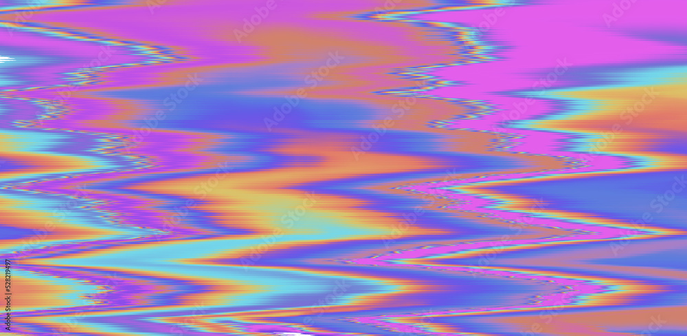 Poster Glitched and distorted background with pixel sorting effect.