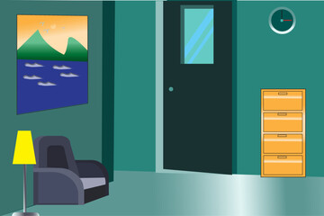 flat vector desain living room interior