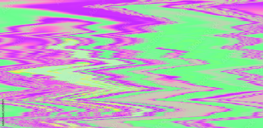 Poster Glitched and distorted texture of a broken computer screen.