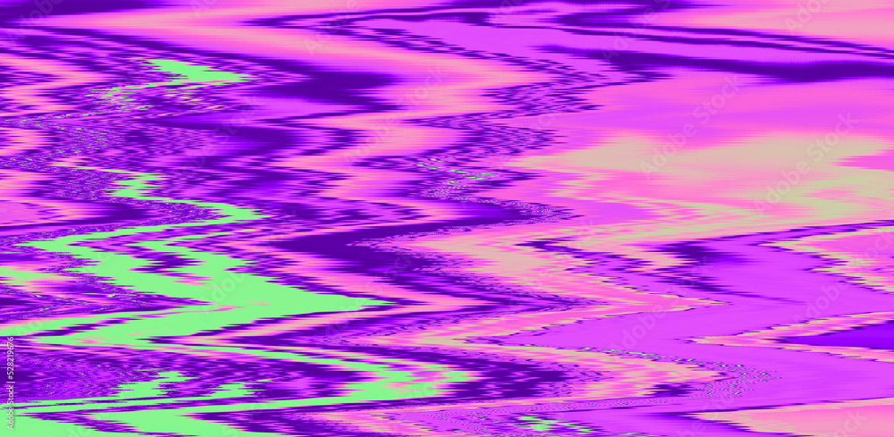 Poster Glitched and distorted texture of a broken computer screen.