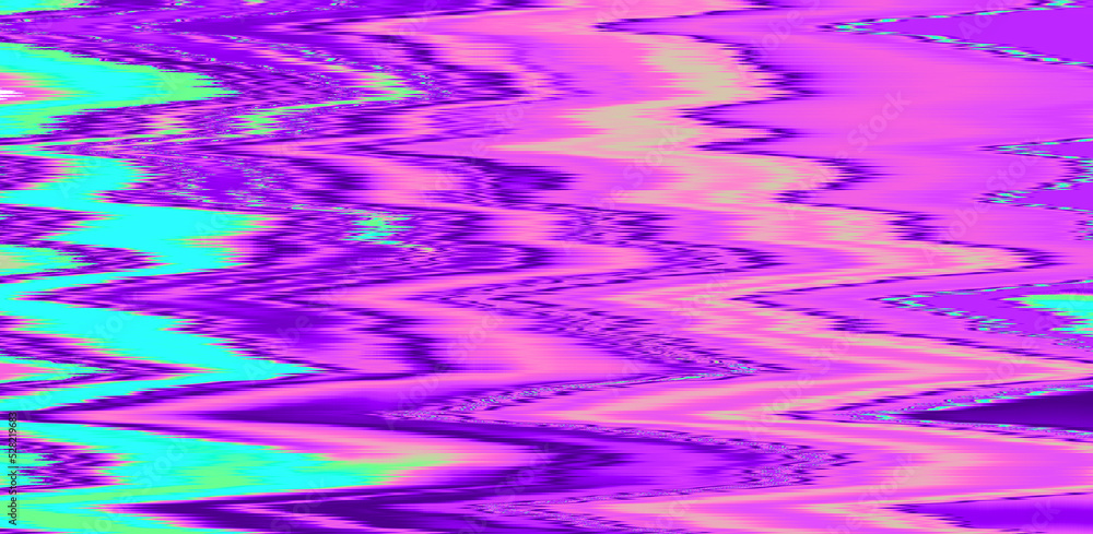 Aufkleber Glitched and distorted texture of a broken computer screen.