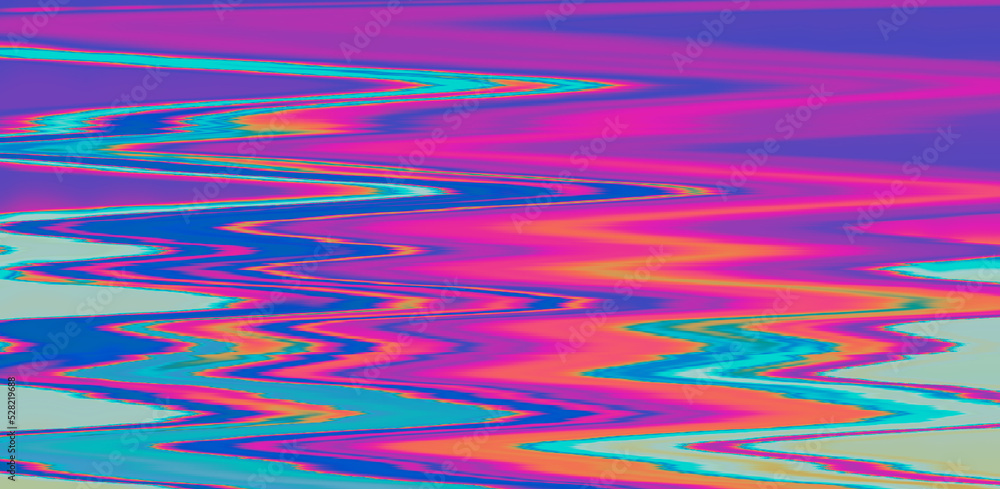 Fototapete Glitched and distorted texture of a broken computer screen.