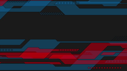 Dark blue red abstract tech futuristic background