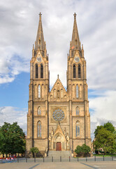 Fototapeta na wymiar Kostel sv. Ludmily ( Church of St. Ludmila ) in Prague. Czech Republic
