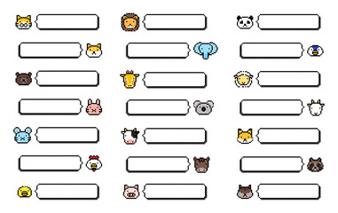 ドット絵 動物 フキダシセット01 © nko