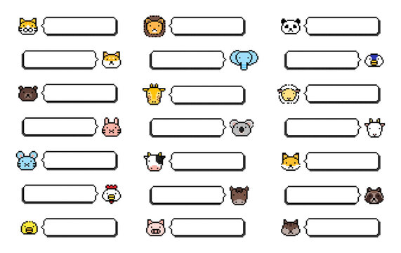 ドット絵 動物 フキダシセット01