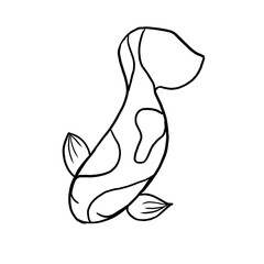 The koi fish for coloring book