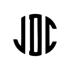 JDC letter design B&W - obrazy, fototapety, plakaty