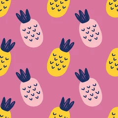 Gordijnen cute handraw fruits wrapping paper design vector  © Koon