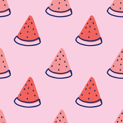 watermelon seamless pattern design vector