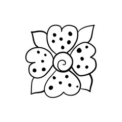 Doodle flower with doughts