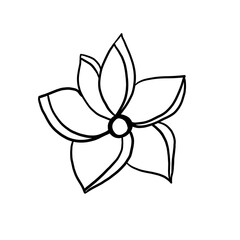 A flower with spiral petals, doodle style