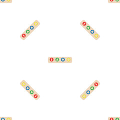 Wooden toys for kids games. Baby seamless pattern with Montessori subject. Education logic toys for preschool kids. Montessori system for early childhood development.