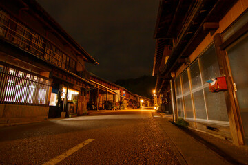 Fototapeta na wymiar 岩村城下町の夜景