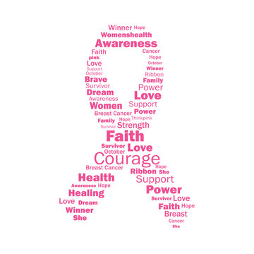 Breast Cancer awareness month conceptual poster design with pink ribbon