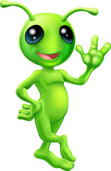 Little green man alien