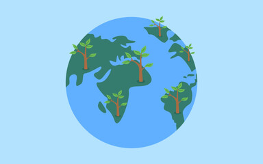 Save Plants Save Earth. World environment day for flyer, poster. vector illustration.