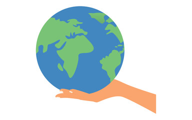 People take care earth to save planet. Save earth. Earth Day and environmental protection. vector illustration.