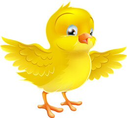 Cute happy little yellow Easter chick