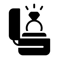 wedding ring glyph icon