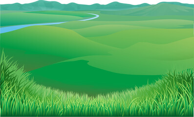 Obraz na płótnie Canvas Rural landscape illustration