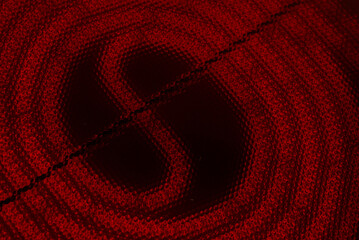Detail of the red spiral light of a ceramic hob