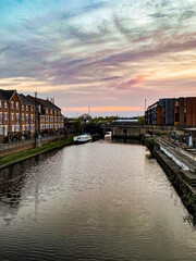 sunset over the river