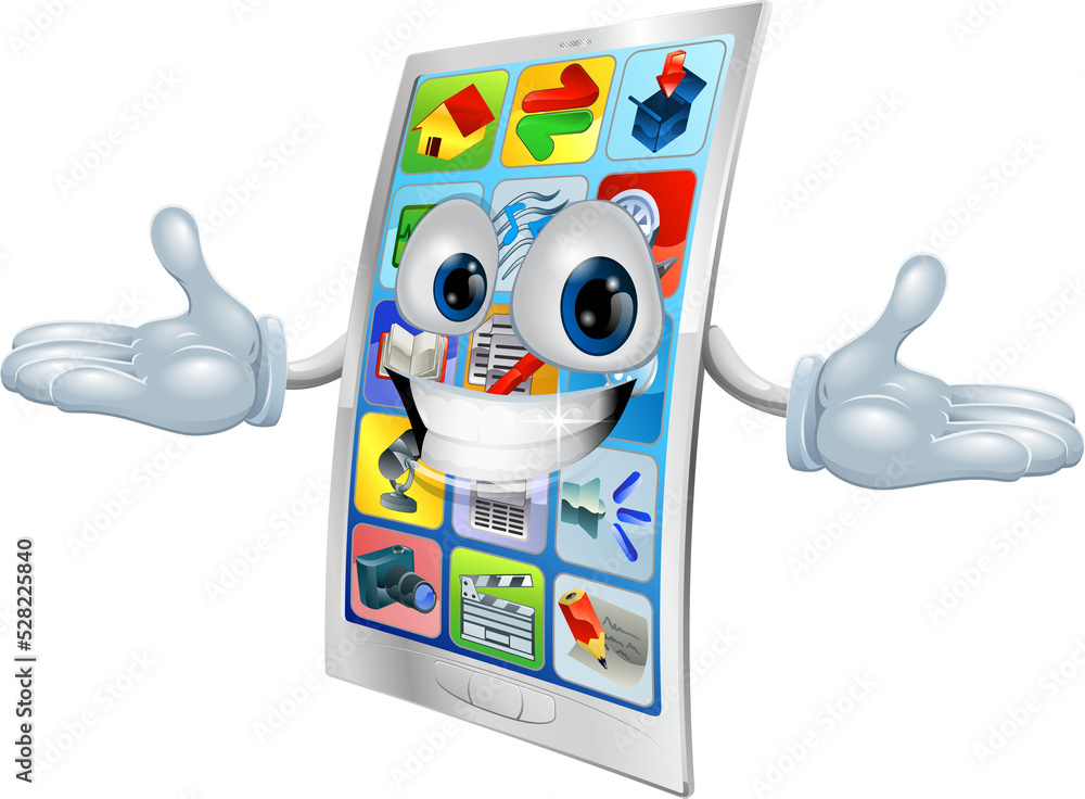 Canvas Prints cell phone mascot cartoon