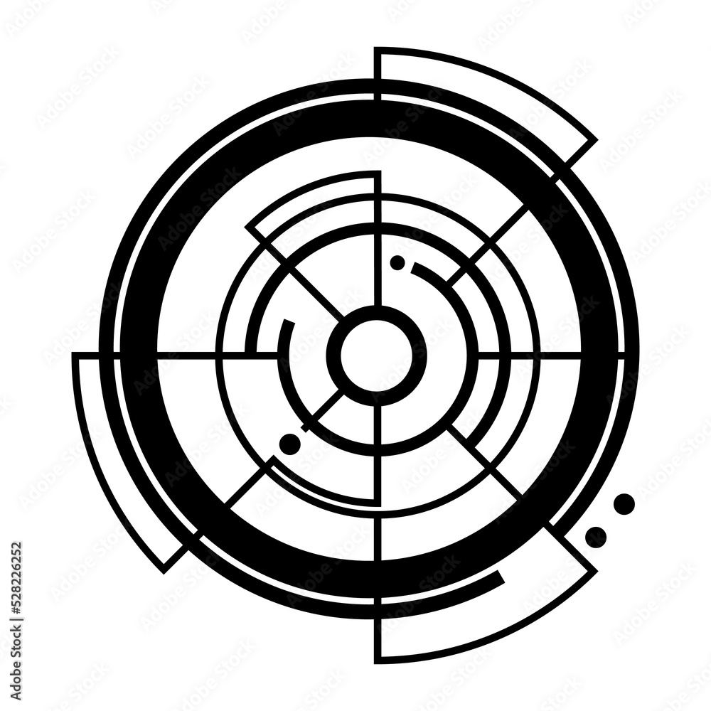 Poster modern target for hud interface illustration design styles. creative target formed in a futuristic o