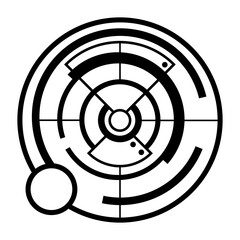 modern target for HUD interface illustration design styles. creative target formed in a futuristic or cyber style suitable for digital gaming. circles target isolated on white.