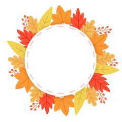 Autumn foliage label design