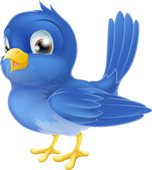 Cute cartoon bluebird