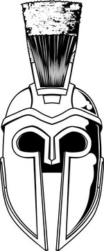 recommend clip art: Monochrome Spartan helmet illustration
