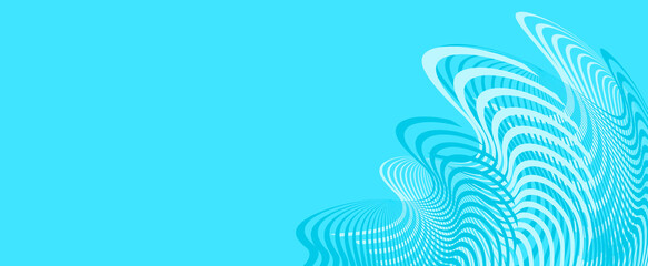 Abstract modern pastel blue background with wave line. Luxury backdrop. Geometric art digital screen. Poster, banner. Fractal wallpaper. Presentation card. Copy space. Cover design. Ads. Fresh flyer.
