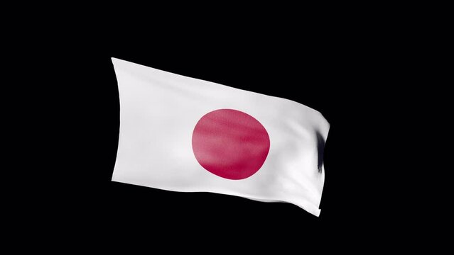 Japan Flag – 4K – Loop – Alpha channel – 3d render