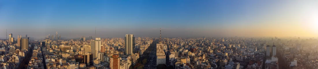 Gardinen Aerial view of the Obelisk, icon of the city of Buenos Aires. © Erik González