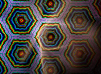 Abstract 2d background with rainbow polygons