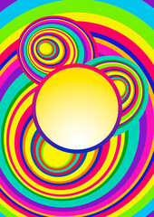 1960s Retro Colors Abstract Background. Psychedelic Style Rainbow Illustration
