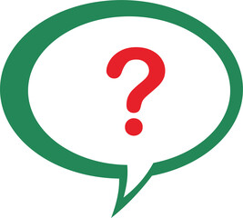 question mark in the chat bubble