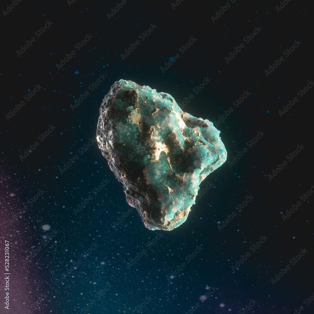 Aufkleber Abstract galaxy gem stone for product display. 3d rendering. 