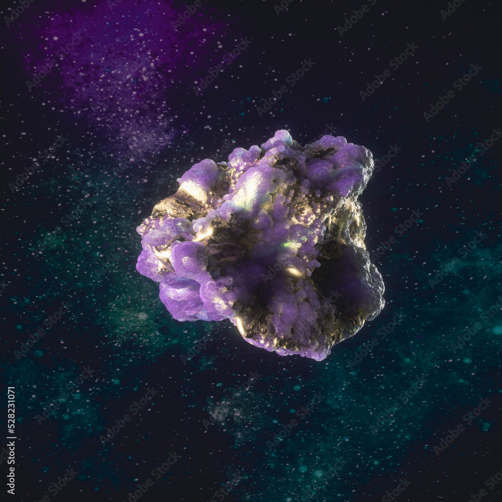 Aufkleber Abstract galaxy gem stone for product display. 3d rendering. 
