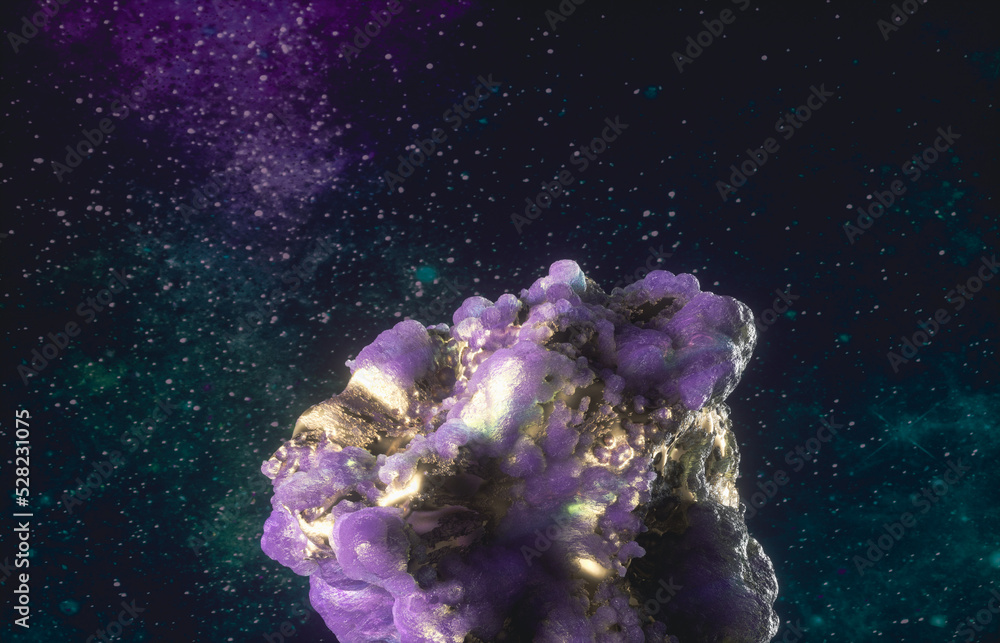 Aufkleber Abstract galaxy gem stone for product display. 3d rendering. 