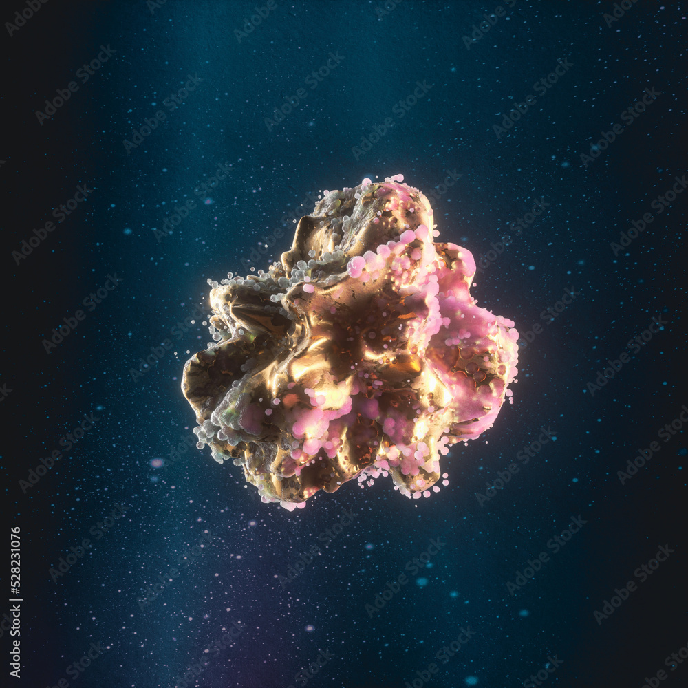 Aufkleber Abstract galaxy gem stone for product display. 3d rendering. 
