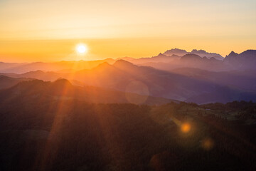 sunrise in the mountains