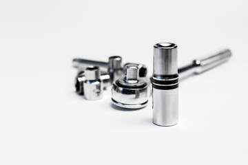 Block wrench on the white background
