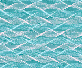 Background with a pattern of wave lines. Wavy lines pattern, grid, seamless